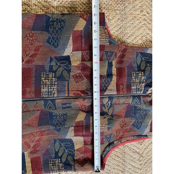 Vtg. 90s First Option Sleeveless Tapestry Vest SZ L - Picture 5 of 6